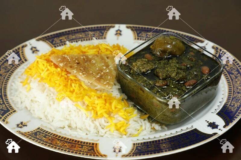 چلو خورش قورمه سبزی #350_گرمی